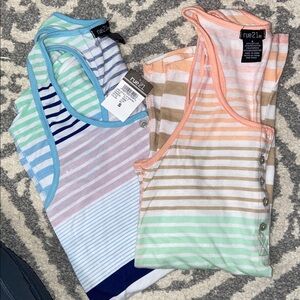 TWO Rue 21 Racerback tank tops with buttons